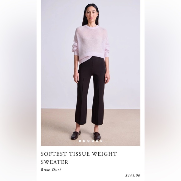 NWOT Apiece Apart SOFTEST TISSUE WEIGHT CREW NECK SILK CASHMERE SWEATER LILAC